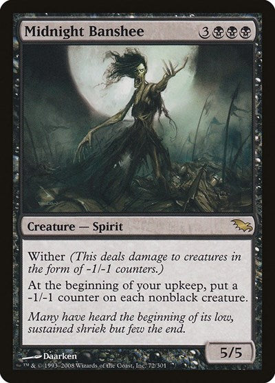 Midnight Banshee (SHM) #72 Rare (Lightly Played) Shadowmoor Magic: The Gathering: 2008