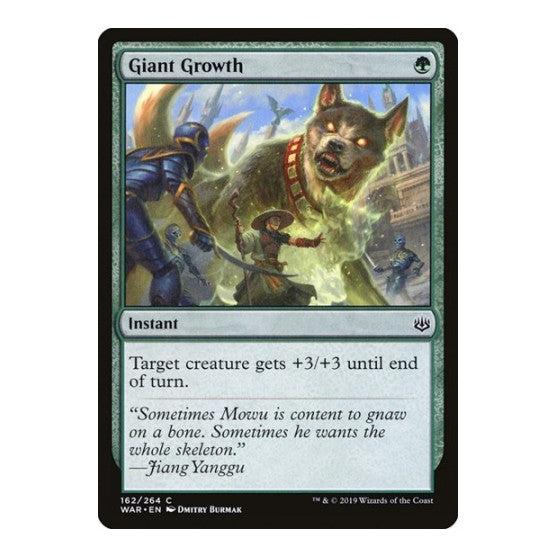 Giant Growth (WAR) #162 Common (Lightly Played) War of the Spark Magic: The Gathering: 2019