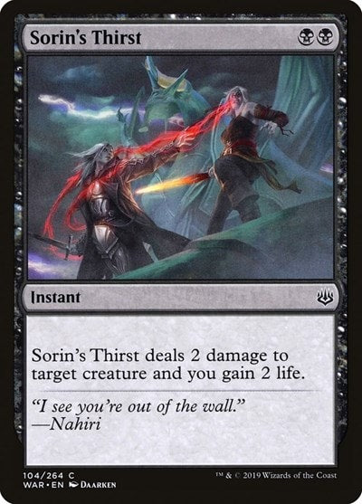 Sorin's Thirst (WAR) #104 Common (Moderately Played) War of the Spark Magic: The Gathering: 2019