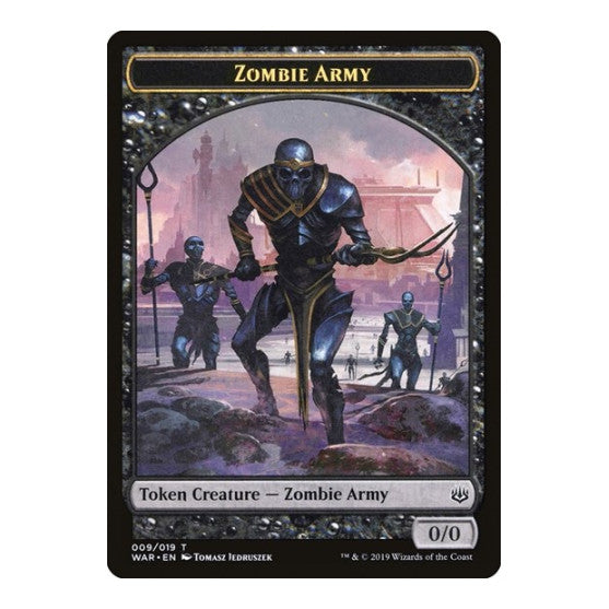 Zombie Army Token (009) (WAR) #9 Token (Moderately Played) War of the Spark Magic: The Gathering: 2019