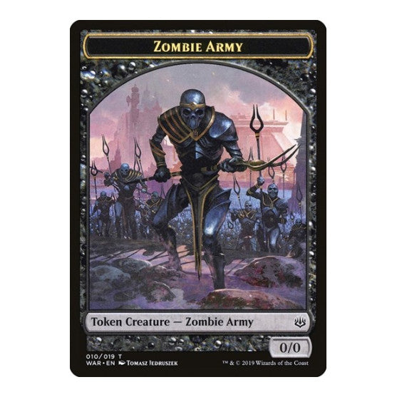 Zombie Army Token (010) (WAR) #10 Token (Moderately Played) War of the Spark Magic: The Gathering: 2019