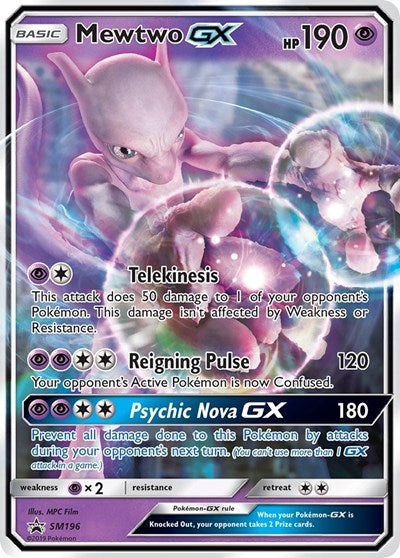 Mewtwo GX - SM196 (SMP) #SM196 Promo (Holofoil Near Mint) SM Promos Pokemon: 2016