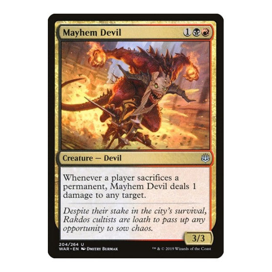 Mayhem Devil (WAR) #204 Uncommon (Lightly Played) War of the Spark Magic: The Gathering: 2019