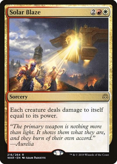 Solar Blaze (WAR) #216 Rare (Near Mint) War of the Spark Magic: The Gathering: 2019