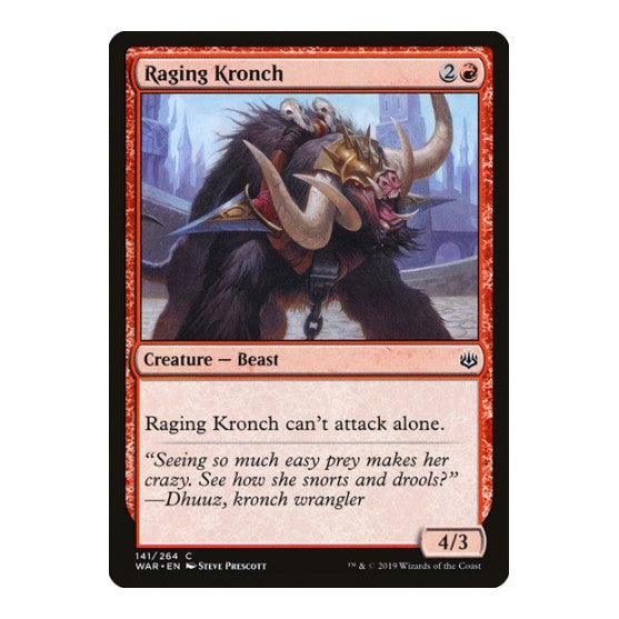 Raging Kronch (WAR) #141 Common (Foil Lightly Played) War of the Spark Magic: The Gathering: 2019