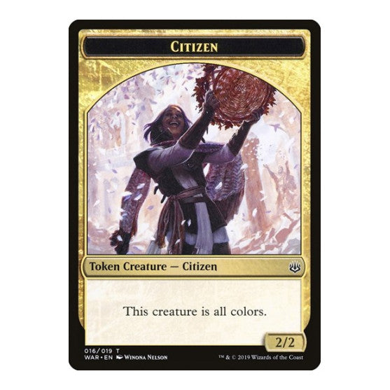 Citizen Token (WAR) #16 Token (Moderately Played) War of the Spark Magic: The Gathering: 2019