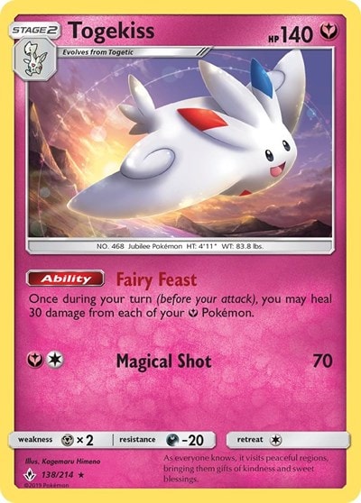 Togekiss (SM10) #138/214 Holo Rare (Holofoil Damaged) SM - Unbroken Bonds Pokemon: 2019