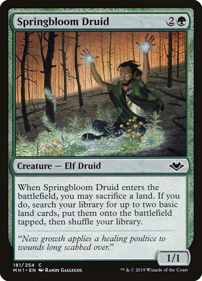 Springbloom Druid (MH1) #181 Common (Lightly Played) Modern Horizons Magic: The Gathering: 2019