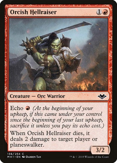 Orcish Hellraiser (MH1) #136 Common (Moderately Played) Modern Horizons Magic: The Gathering: 2019