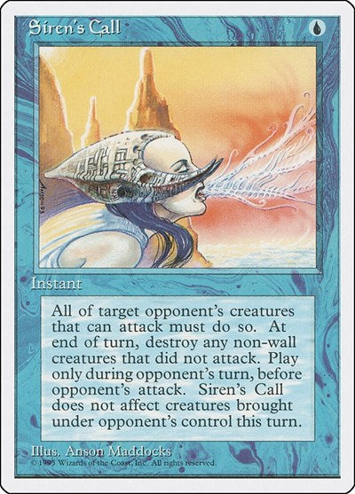 Sirens Call (4ED) #101 Uncommon (Moderately Played) Fourth Edition Magic: The Gathering: 1995
