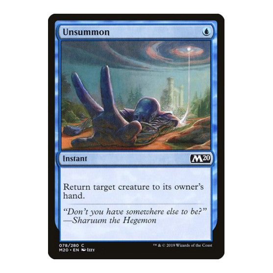 Unsummon (M20) #78 Common (Lightly Played) Core Set 2020 Magic: The Gathering: 2019