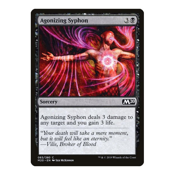 Agonizing Syphon (M20) #83 Common (Lightly Played) Core Set 2020 Magic: The Gathering: 2019