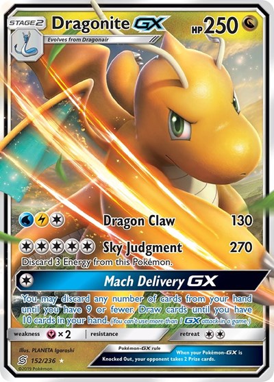 Dragonite GX (SM11) #152/236 Ultra Rare (Holofoil Near Mint) SM - Unified Minds Pokemon: 2019