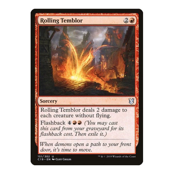 Rolling Temblor (C19) #151 Uncommon (Lightly Played) Commander 2019 Magic: The Gathering: 2019