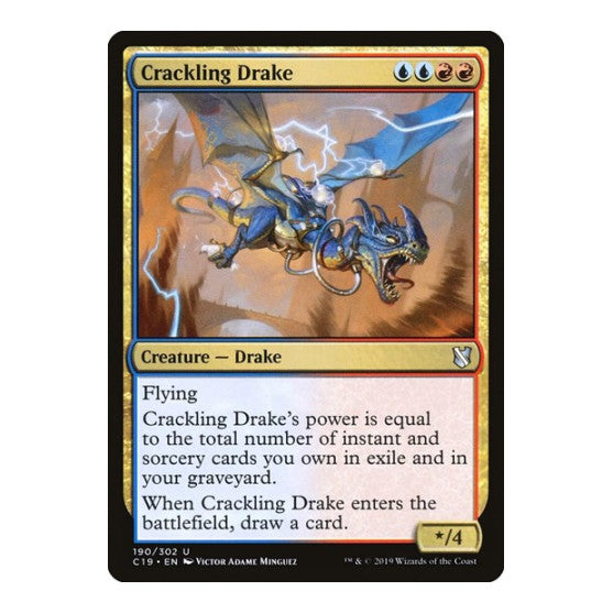 Crackling Drake (C19) #190 Uncommon (Lightly Played) Commander 2019 Magic: The Gathering: 2019