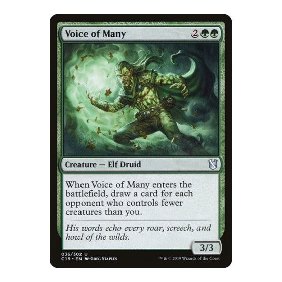 Voice of Many (C19) #36 Uncommon (Lightly Played) Commander 2019 Magic: The Gathering: 2019