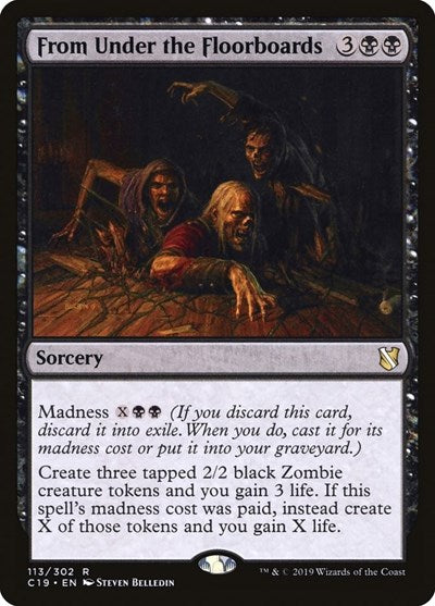 From Under the Floorboards (C19) #113 Rare (Moderately Played) Commander 2019 Magic: The Gathering: 2019
