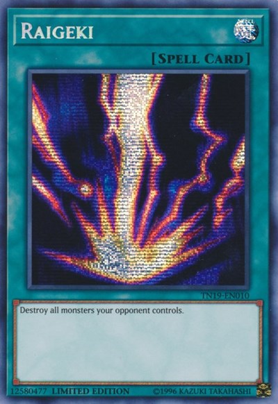 Raigeki (CT16) #TN19-EN010 Prismatic Secret Rare (Limited Near Mint) 2019 Gold Sarcophagus Tin YuGiOh: 2019