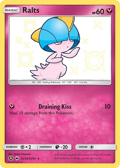 Ralts (HIF:SV) #SV34/SV94 Shiny Holo Rare Hidden Fates: Shiny Vault Pokemon: 2019