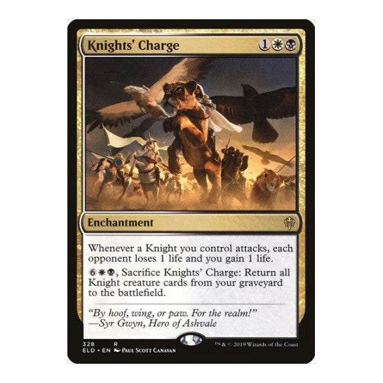 Knights' Charge (ELD) #328 Rare (Lightly Played) Throne of Eldraine Magic: The Gathering: 2019