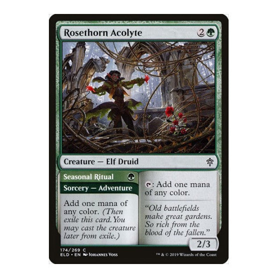 Rosethorn Acolyte (ELD) #174 Common Throne of Eldraine Magic: The Gathering: 2019