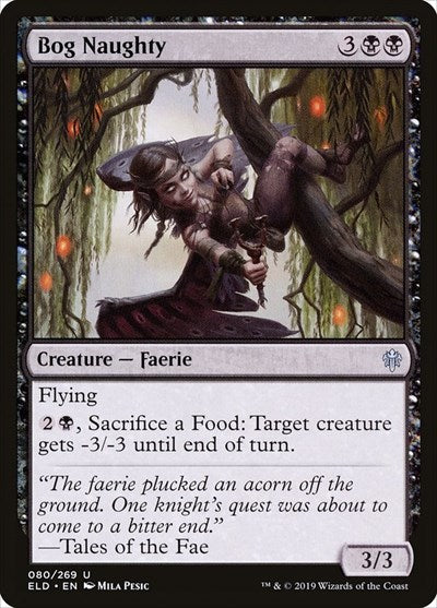 Bog Naughty (ELD) #80 Uncommon (Lightly Played) Throne of Eldraine Magic: The Gathering: 2019