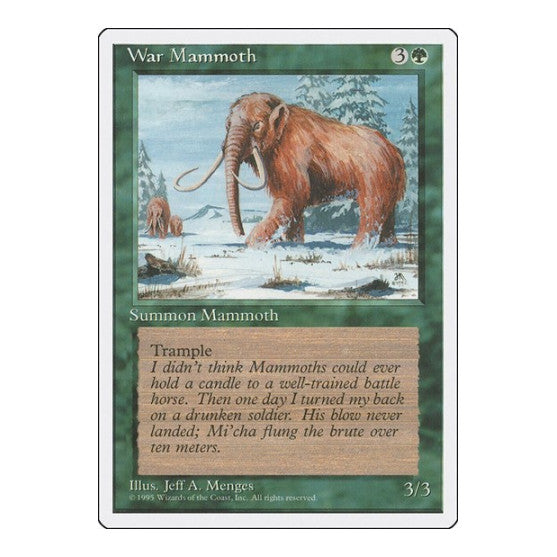 War Mammoth (4ED) #286 Common (Lightly Played) Fourth Edition Magic: The Gathering: 1995