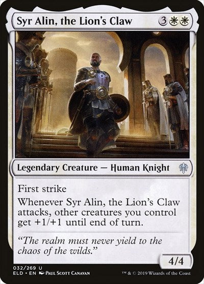 Syr Alin the Lions Claw (ELD) #32 Uncommon (Lightly Played) Throne of Eldraine Magic: The Gathering: 2019