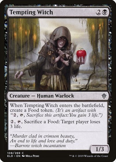 Tempting Witch (ELD) #108 Common (Lightly Played) Throne of Eldraine Magic: The Gathering: 2019
