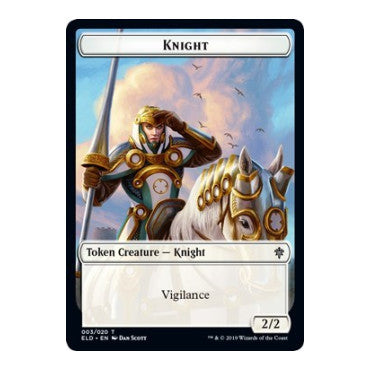 Knight Token (ELD) #3 T (Moderately Played) Throne of Eldraine Magic: The Gathering: 2019