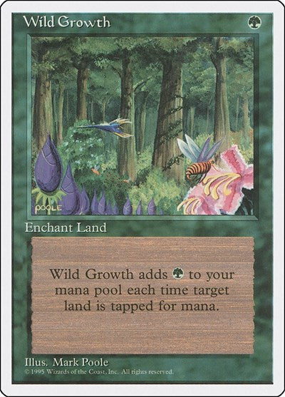 Wild Growth (4ED) #289 Common (Lightly Played) Fourth Edition Magic: The Gathering: 1995