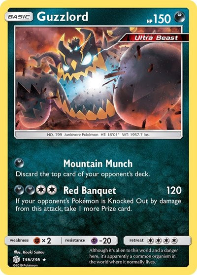 Guzzlord (SM12) #136/236 Holo Rare (Holofoil Near Mint) SM - Cosmic Eclipse Pokemon: 2019