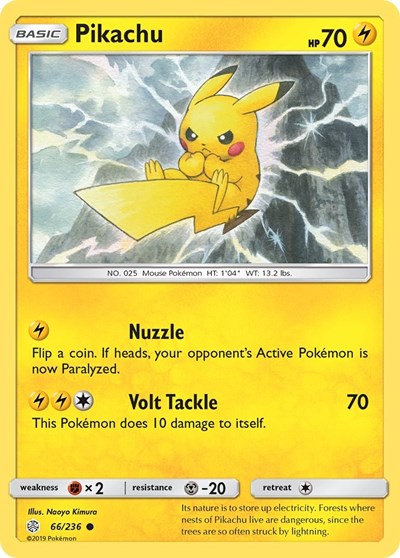 Pikachu (SM12) #66/236 Common (Near Mint) SM - Cosmic Eclipse Pokemon: 2019