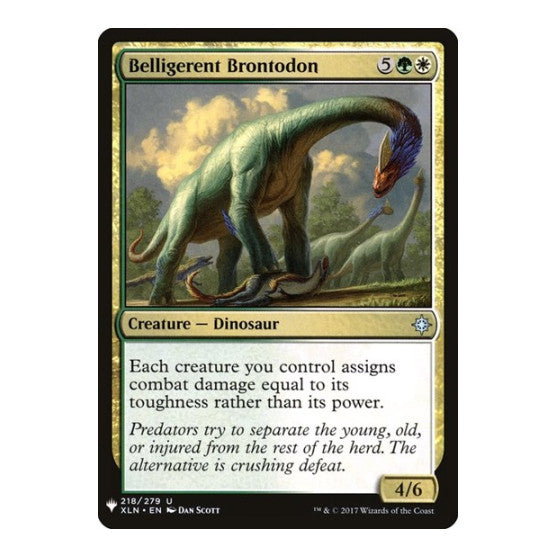 Belligerent Brontodon (LIST) #218 Uncommon (Lightly Played) The List Reprints Magic: The Gathering: 2026