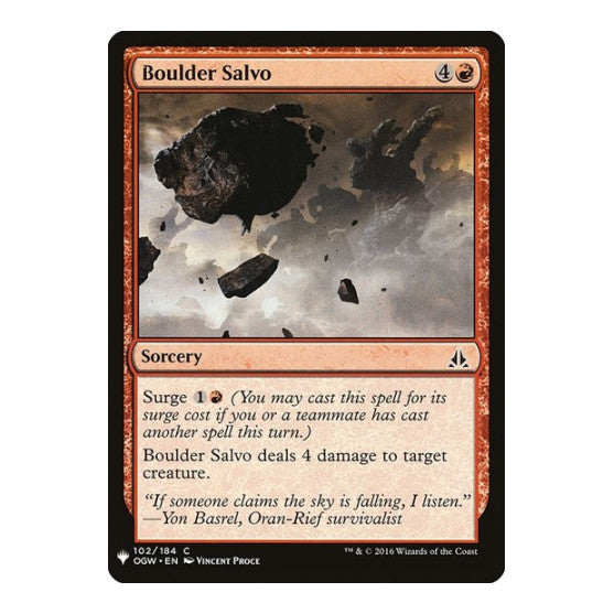 Boulder Salvo (LIST) #102 Common (Lightly Played) The List Reprints Magic: The Gathering: 2026