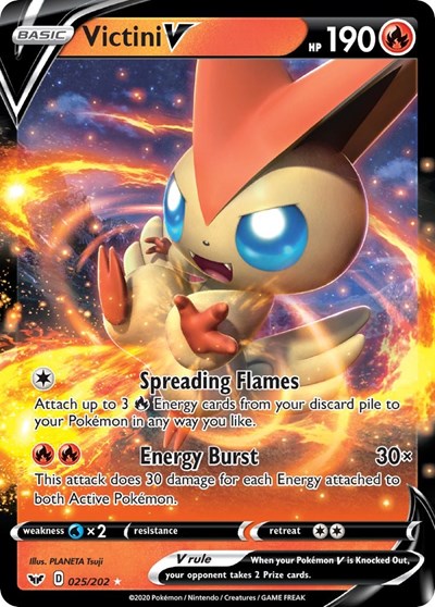 Victini V (SWSH01) #025/202 Ultra Rare SWSH01: Sword & Shield Base Set Pokemon: 2020