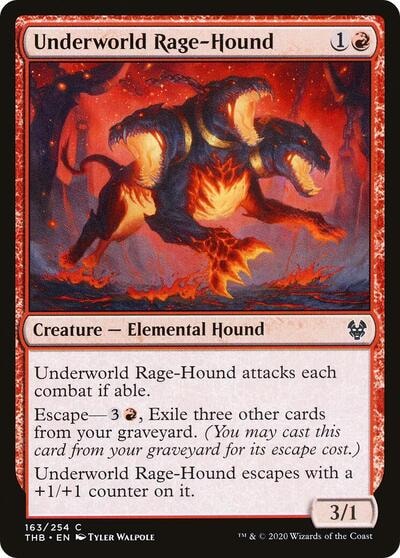 Underworld Rage-Hound (THB) #163 Common (Lightly Played) Theros Beyond Death Magic: The Gathering: 2020