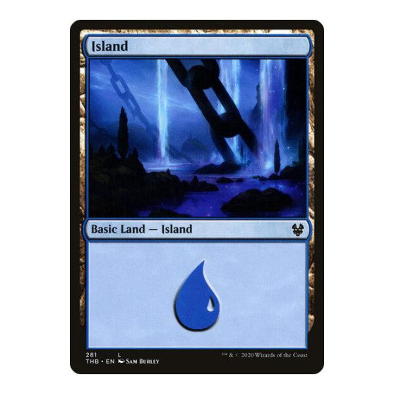 Island 281 (THB) #281 Land (Foil Lightly Played) Theros Beyond Death Magic: The Gathering: 2020