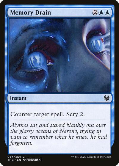 Memory Drain (THB) #54 Common (Lightly Played) Theros Beyond Death Magic: The Gathering: 2020