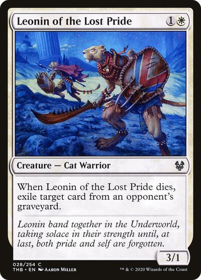 Leonin of the Lost Pride (THB) #28 Common (Foil Lightly Played) Theros Beyond Death Magic: The Gathering: 2020