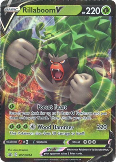 Rillaboom V - SWSH014 (SWSD) #SWSH014 Promo (Holofoil Near Mint) SWSH: Sword & Shield Promo Cards Pokemon: 2019