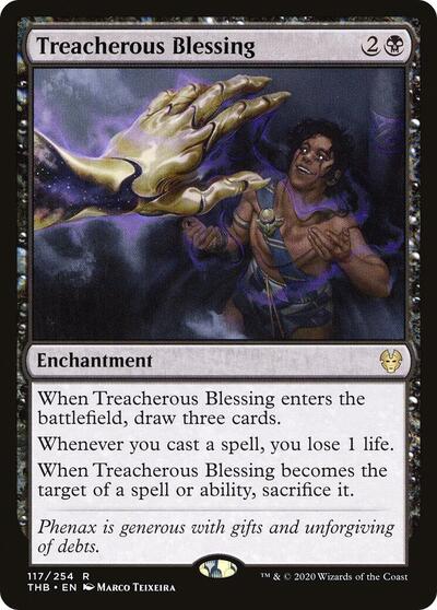 Treacherous Blessing (THB) #117 Rare (Lightly Played) Theros Beyond Death Magic: The Gathering: 2020