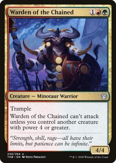 Warden of the Chained (THB) #230 Uncommon (Lightly Played) Theros Beyond Death Magic: The Gathering: 2020