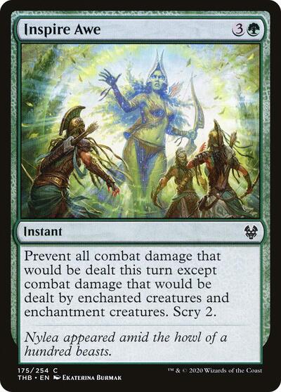 Inspire Awe (THB) #175 Common (Foil Lightly Played) Theros Beyond Death Magic: The Gathering: 2020