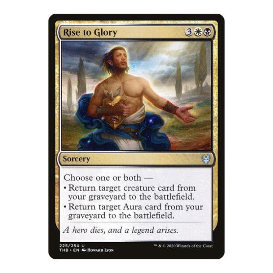 Rise to Glory (THB) #225 Uncommon (Lightly Played) Theros Beyond Death Magic: The Gathering: 2020