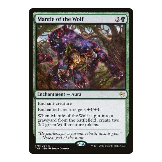 Mantle of the Wolf (THB) #178 Rare (Lightly Played) Theros Beyond Death Magic: The Gathering: 2020