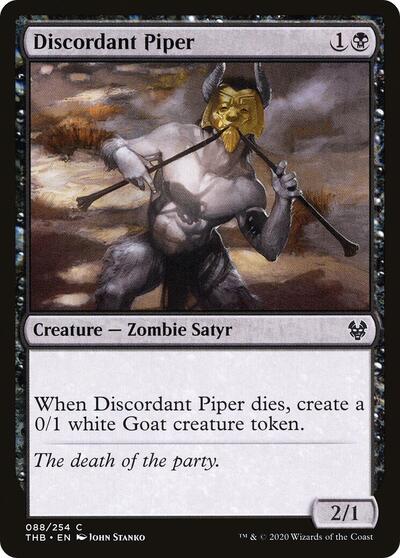 Discordant Piper (THB) #88 Common (Foil Lightly Played) Theros Beyond Death Magic: The Gathering: 2020