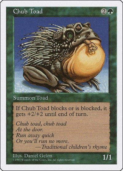 Chub Toad (5ED) #283 Common (Lightly Played) Fifth Edition Magic: The Gathering: 1997