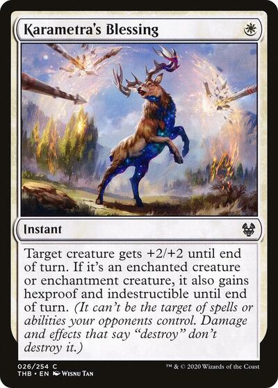 Karametras Blessing (THB) #26 Common (Lightly Played) Theros Beyond Death Magic: The Gathering: 2020