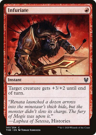 Infuriate (THB) #141 Common (Foil Lightly Played) Theros Beyond Death Magic: The Gathering: 2020